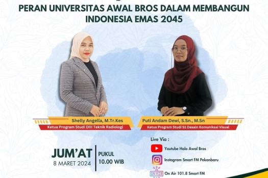 PODCAST DENGAN TEMA
"PERAN UNIVERSITAS AWAL BROS DALAM MEMBANGUN INDONESIA EMAS 2045"